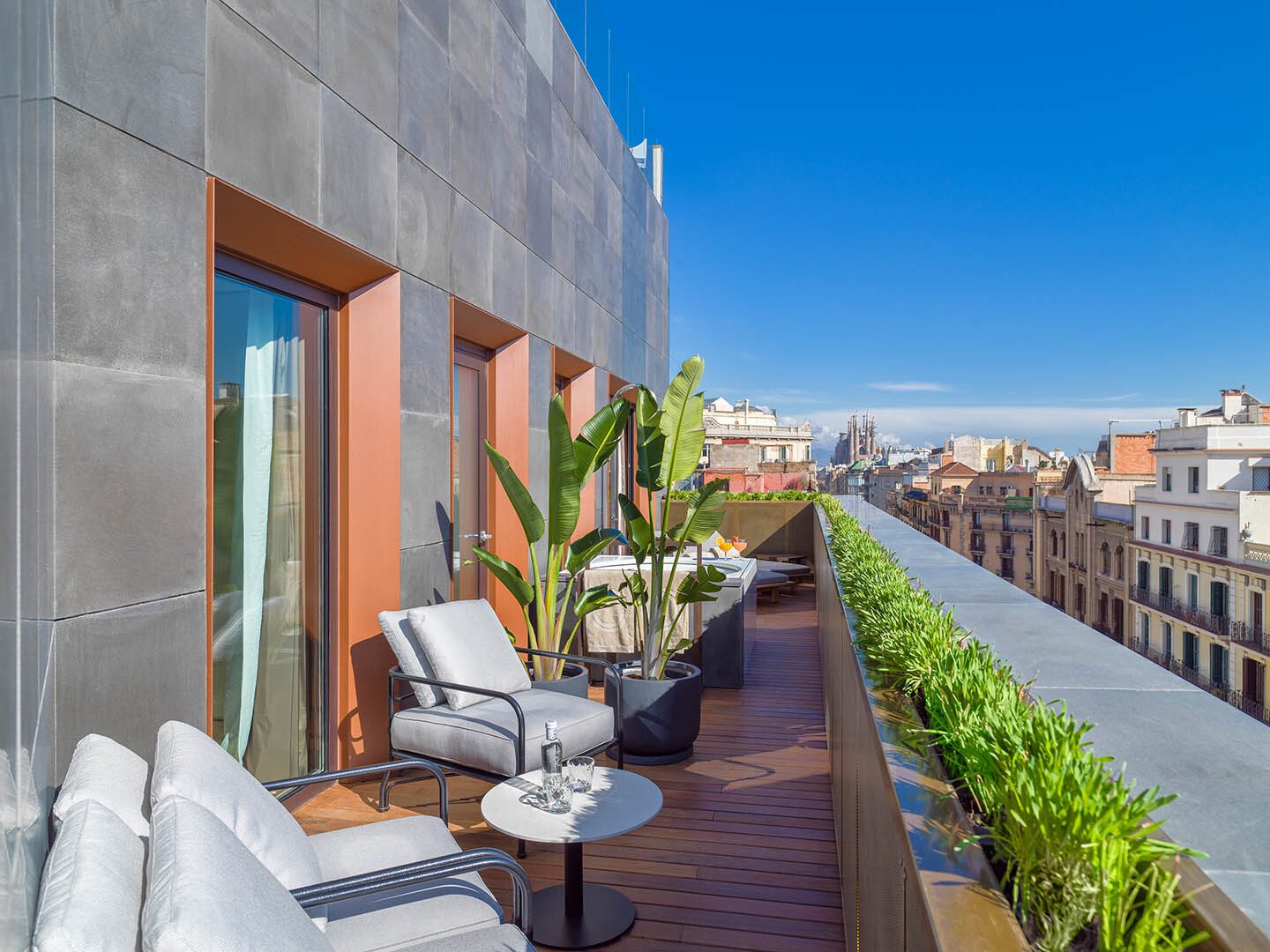 Interior design, Property, Sky, Table, Plant, Azure, Flowerpot, Chair, Building, Lighting