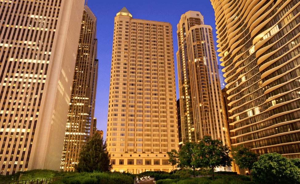 Tower block, Skyscraper, Building, Sky, Plant, Daytime, Tree, Cityscape, World
