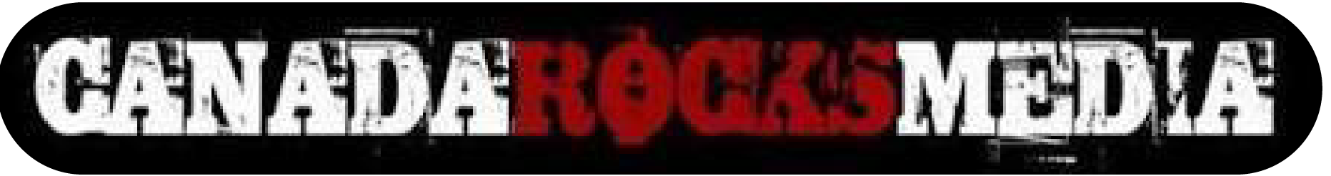 Distressed text 'CANADA ROCKS MEDIA' on black, white 'CANADA' and 'MEDIA', red 'ROCKS'.