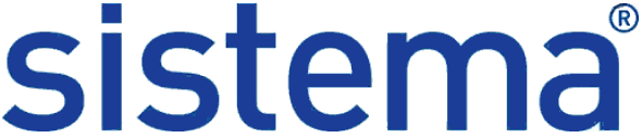 The blue word "sistema" with a registered trademark symbol on a white background.