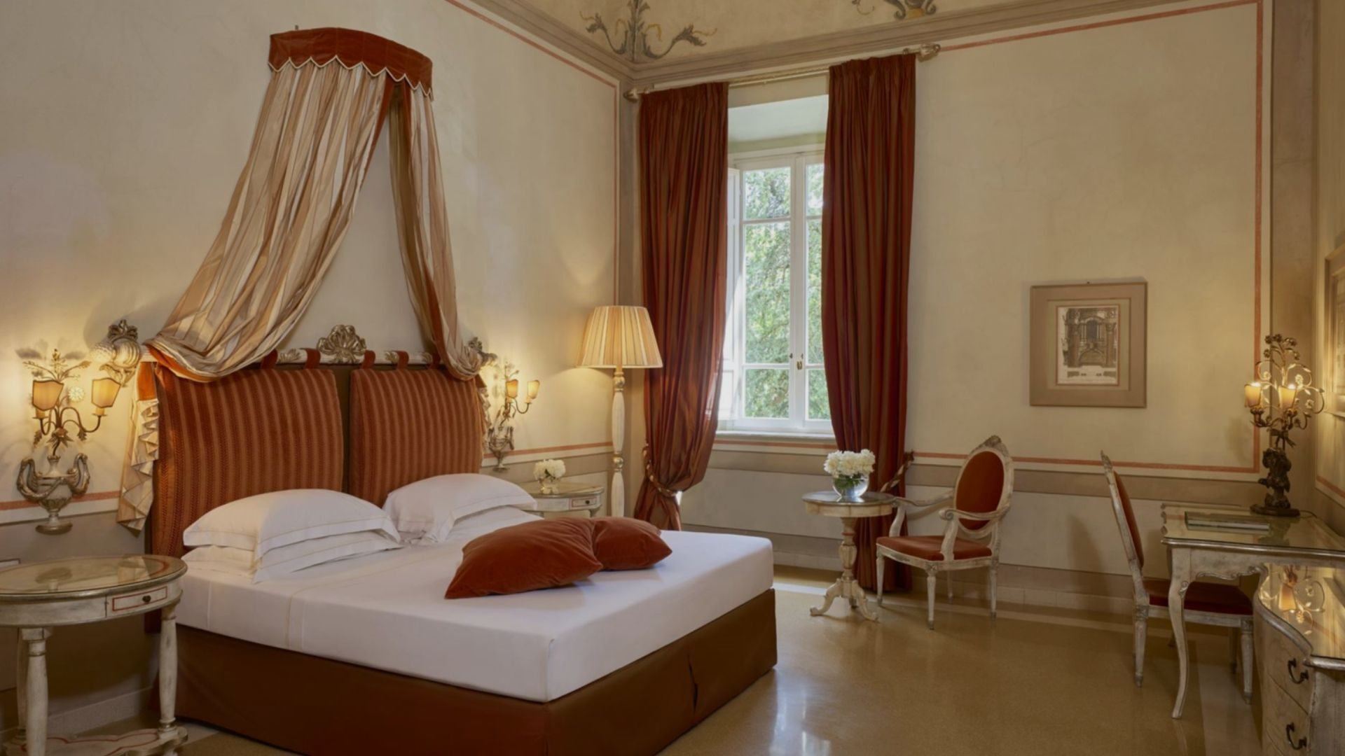 Bed frame, Interior design, Furniture, Property, Building, Comfort, Window, Wood, Curtain, Textile
