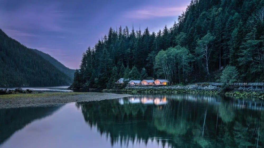 Natural landscape, Water, Sky, Cloud, Plant, Tree, Larch, Highland, Lake, Mountain