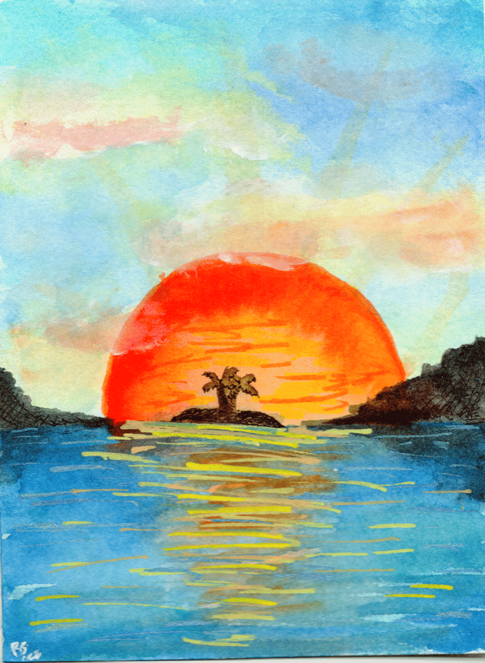 Art paint, Water, Sky, Painting, Fluid