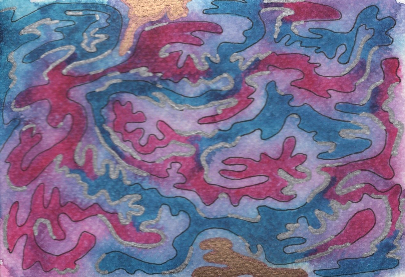 Azure, Paint, Textile, Pink, Painting, Art, Aqua