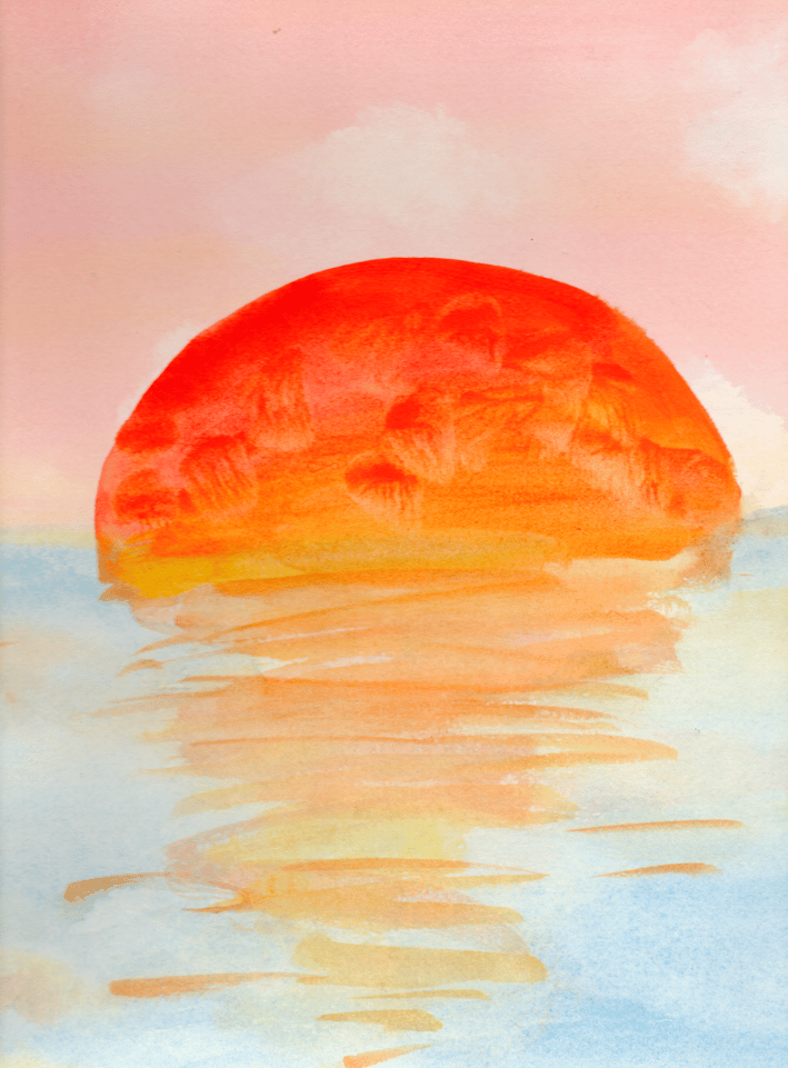 Natural landscape, Water, Paint