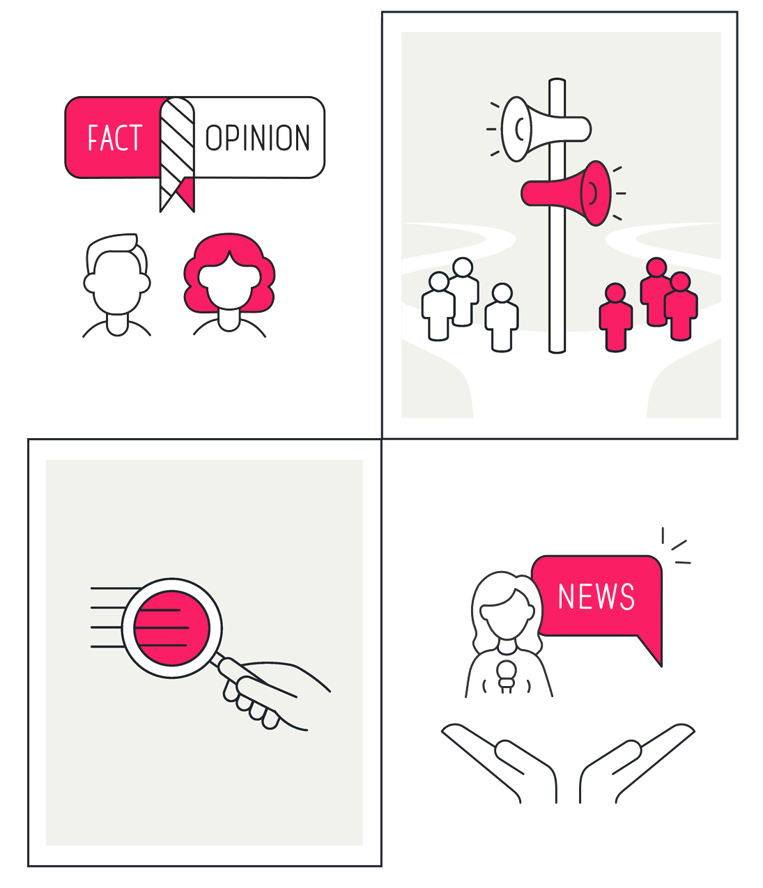 Rectangle, Cartoon, Font, Red, Magenta, Art
