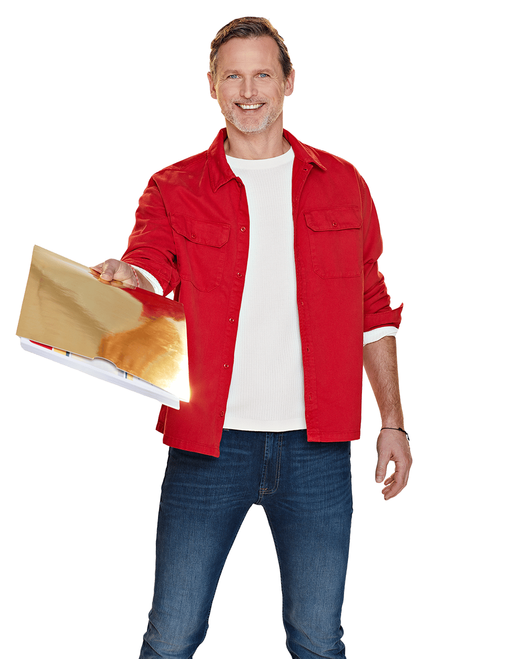 Clothing, Smile, Jeans, Sleeve, Gesture, Collar