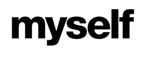 Bold, black text spelling out "myself".