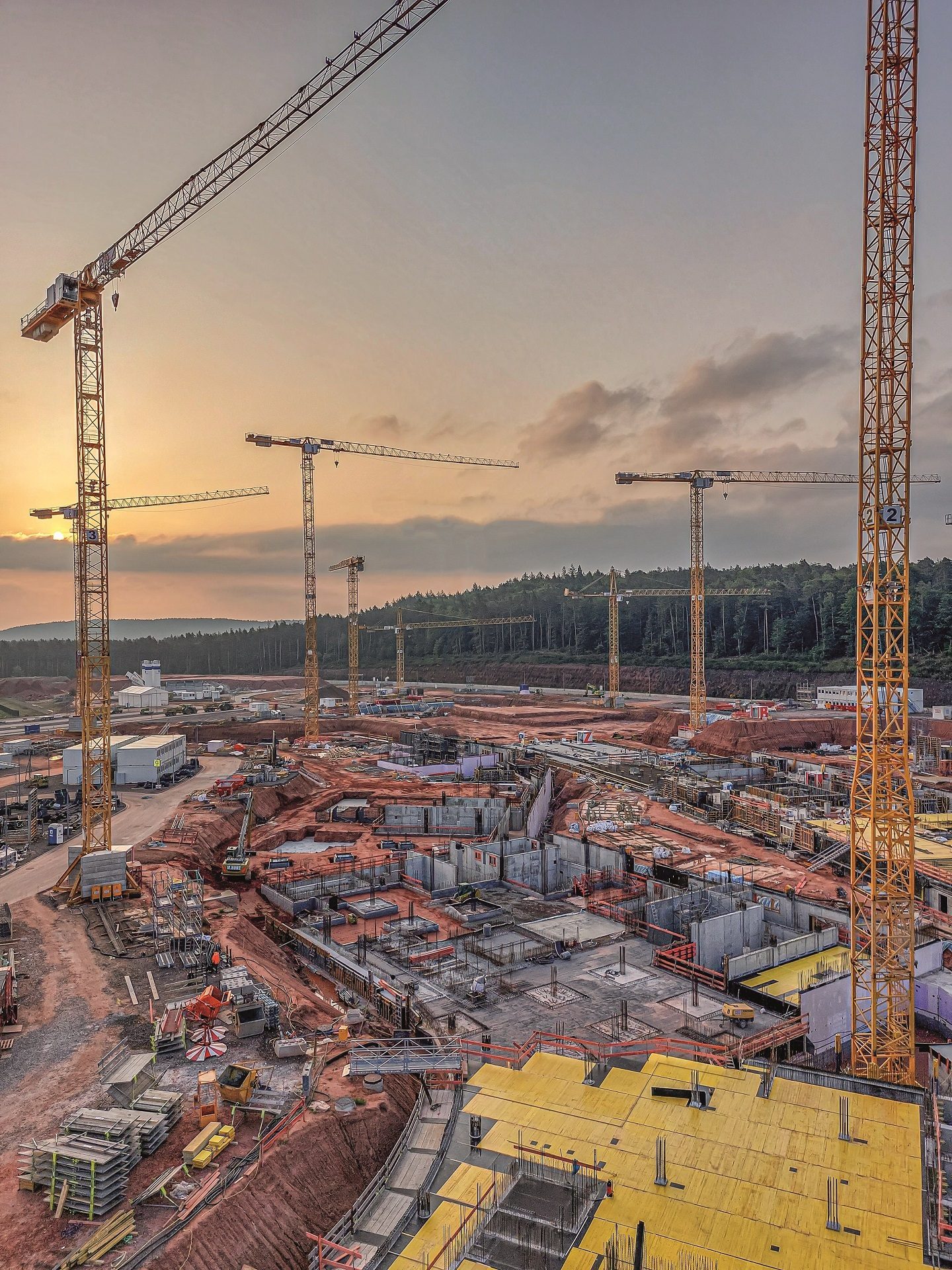 Urban design, Sky, Cloud, Infrastructure, Architecture, Electricity, Dusk, Line, Landscape, Morning