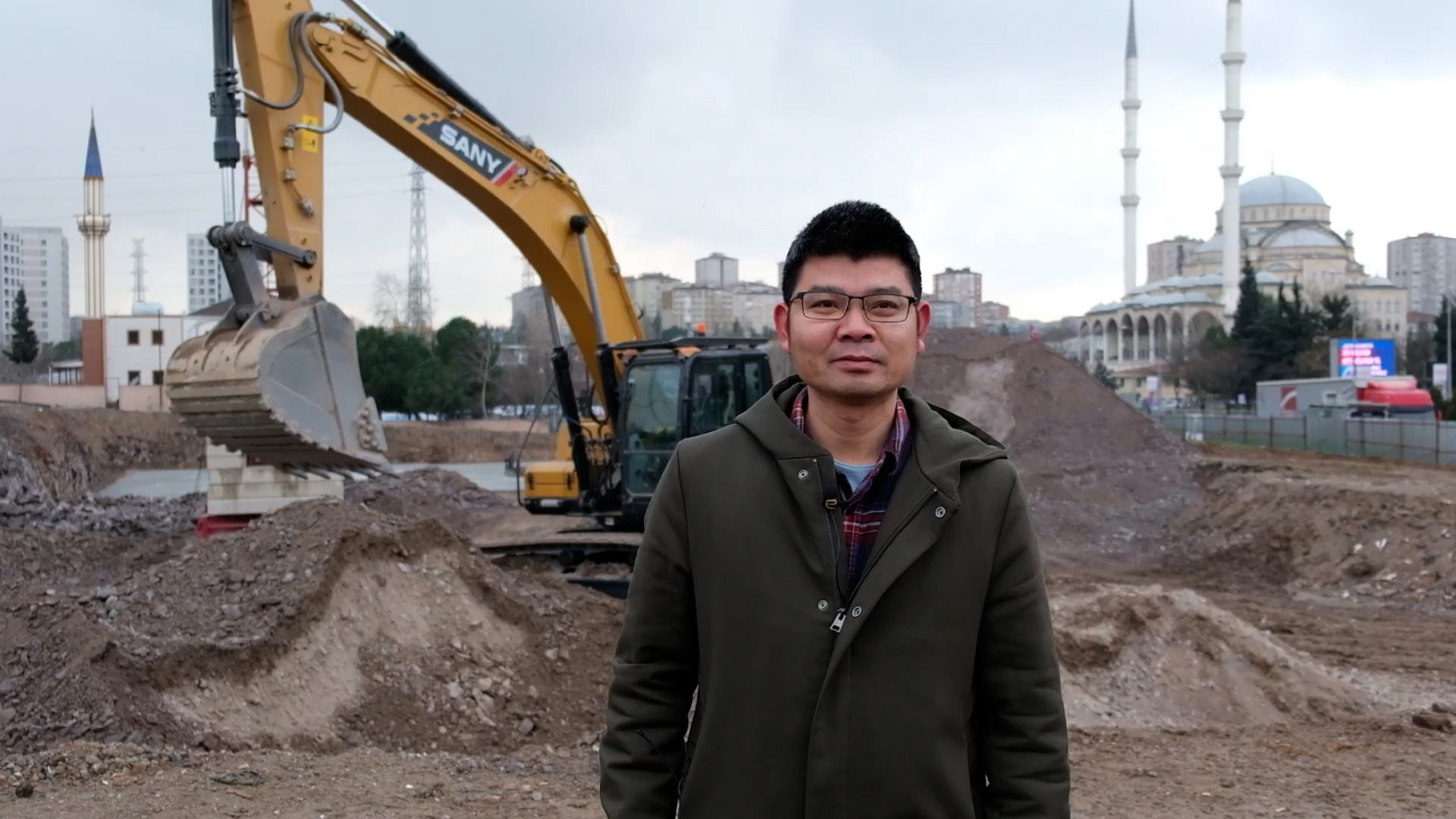 Glasses, Sky, Vehicle, Building, Infrastructure, Asphalt