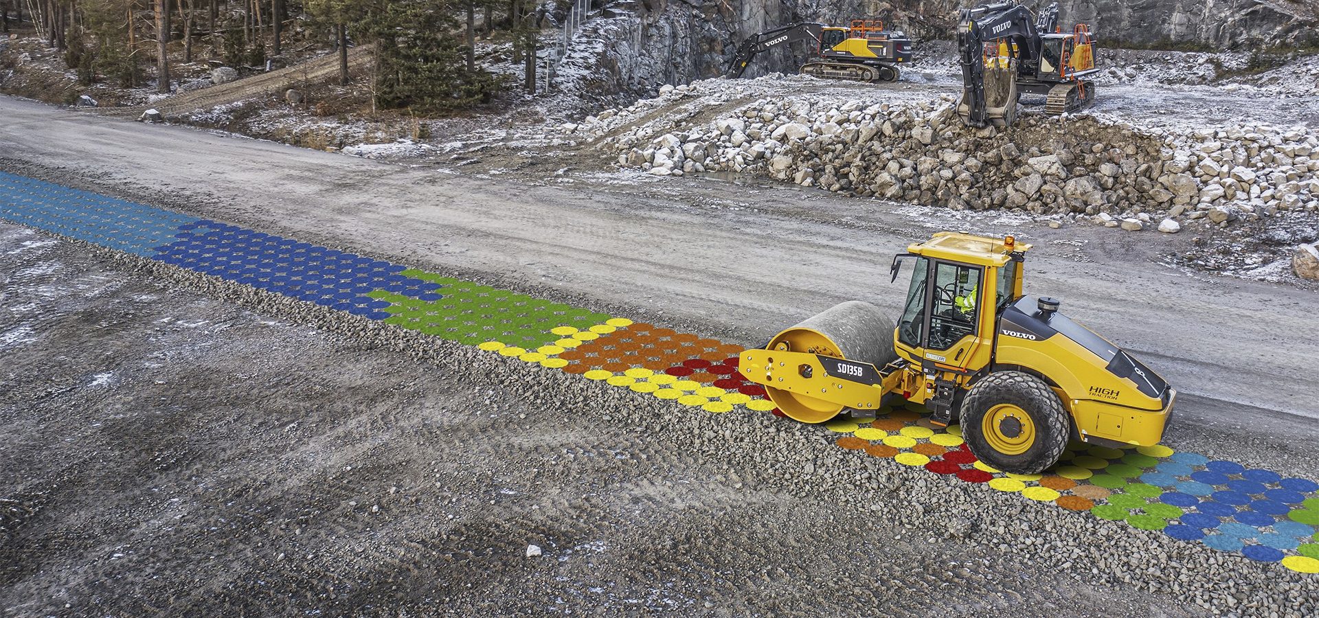 Automotive tire, Motor vehicle, Road surface, Wheel, Plant, Asphalt, Tree, Slope