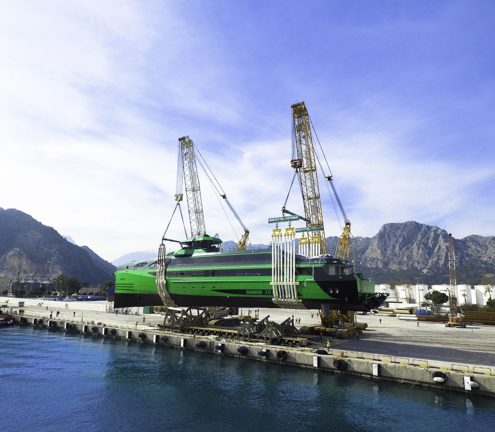 Water, Sky, Cloud, Vehicle, Mountain, Lake