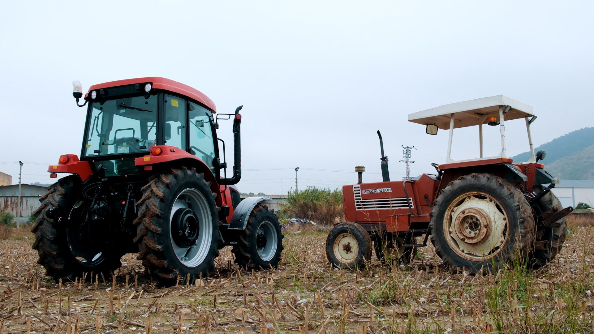 Land vehicle, Automotive tire, Agricultural machinery, Wheel, Tractor, Vertebrate, Sky