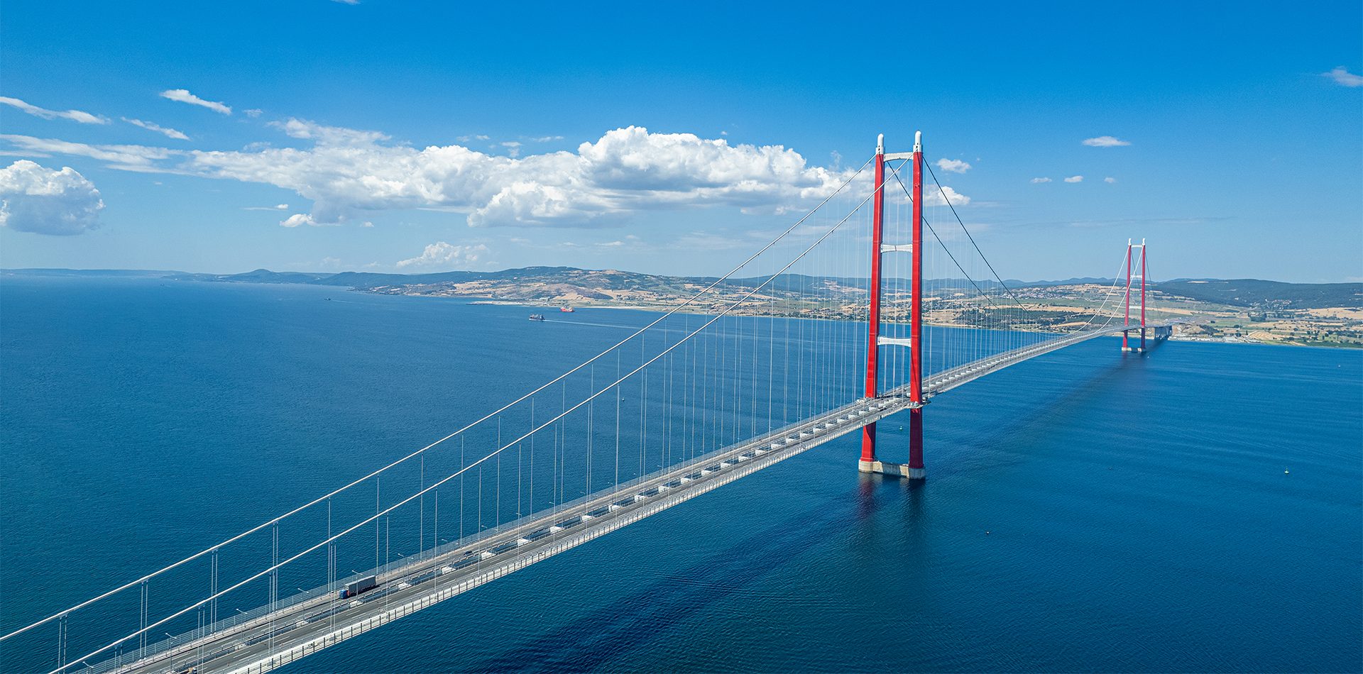 Suspension bridge, Water, Sky, Cloud