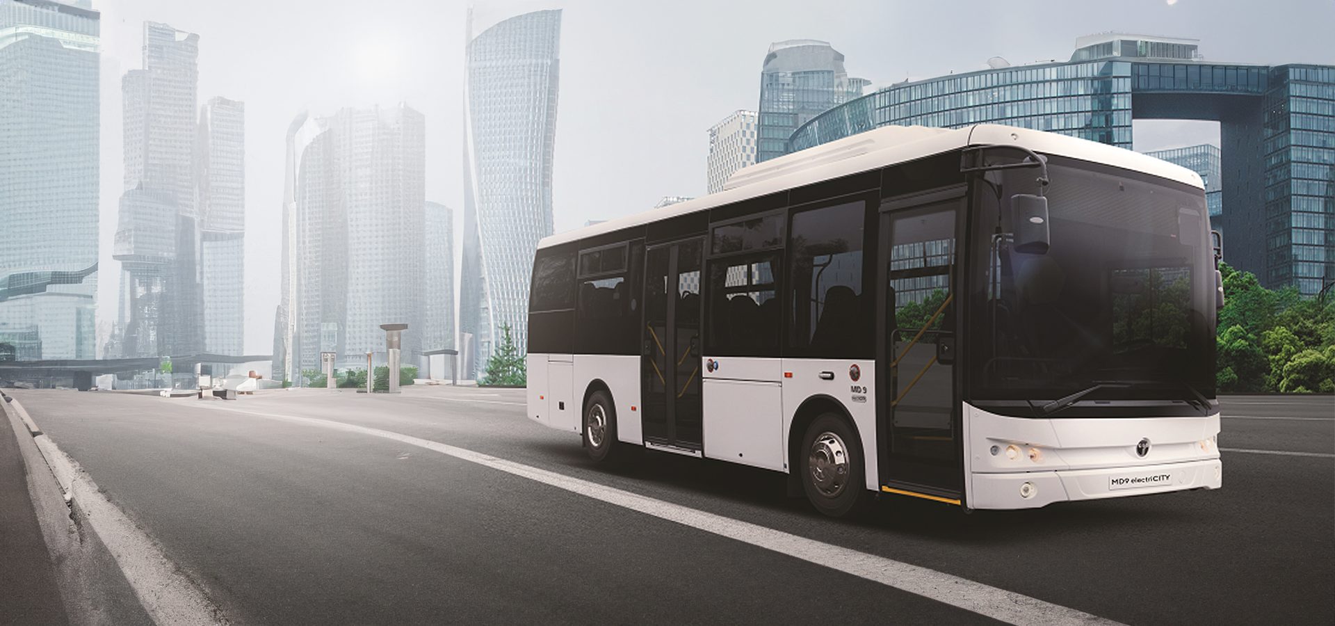 Tour bus service, Motor vehicle, Tire, Wheel, Building, Sky, Skyscraper