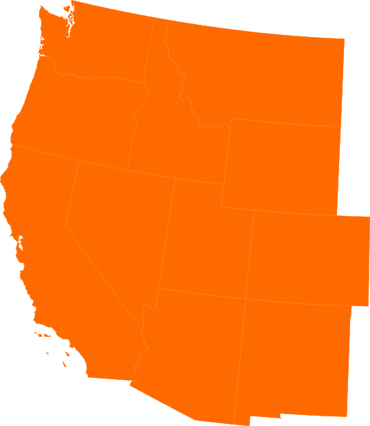 orange graphic of western states