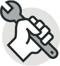 icon of a fist holding a wrench