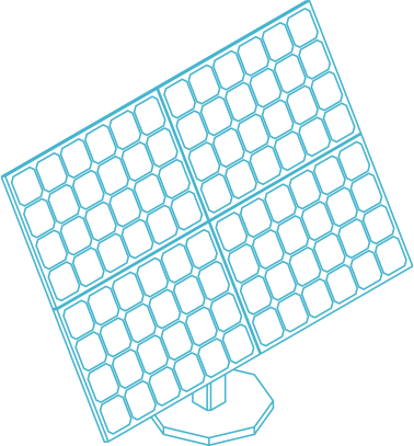 Tilted solar panel array outline.