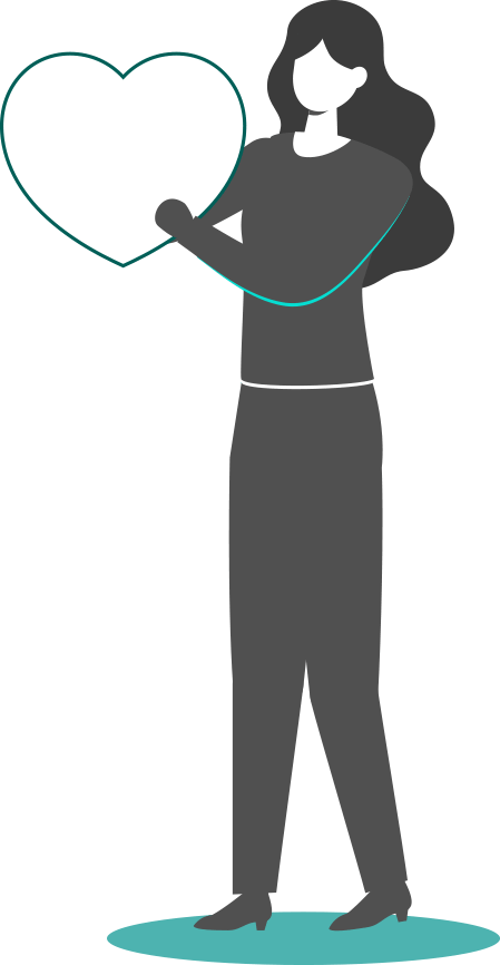 person holding a white heart