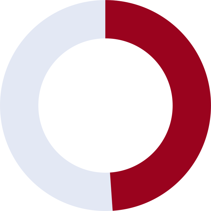 49 percent donut graph