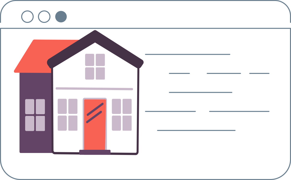 graphic of a webpage showing a house
