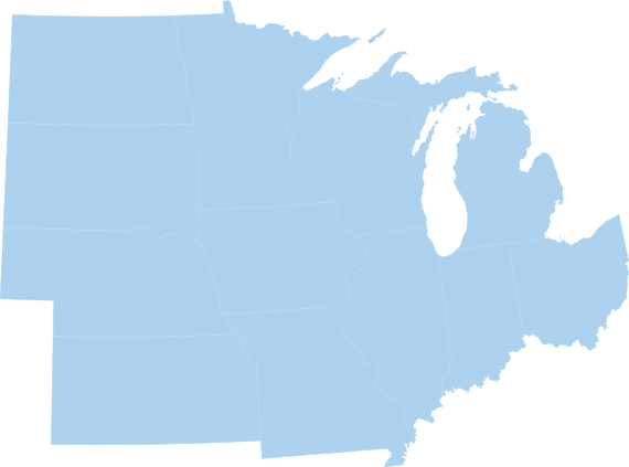 light blue graphic of midwest states