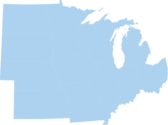 light blue graphic of midwest states