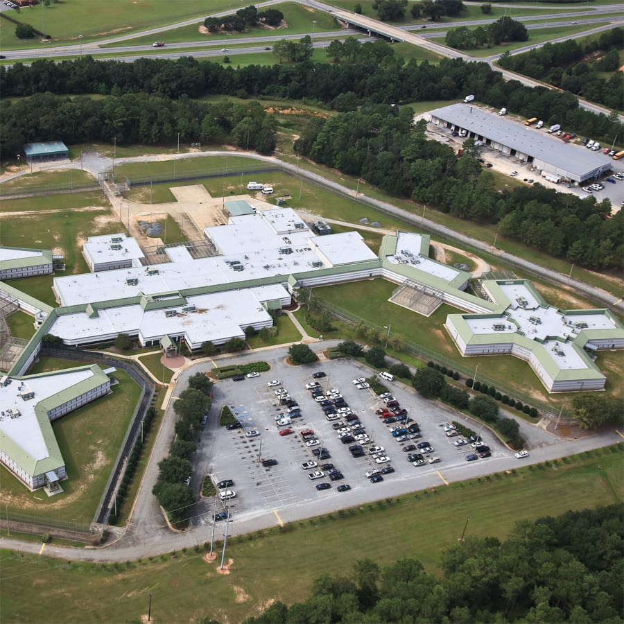 Aerial view of Dougherty County Jail.