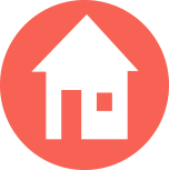 orange circle with a white house icon