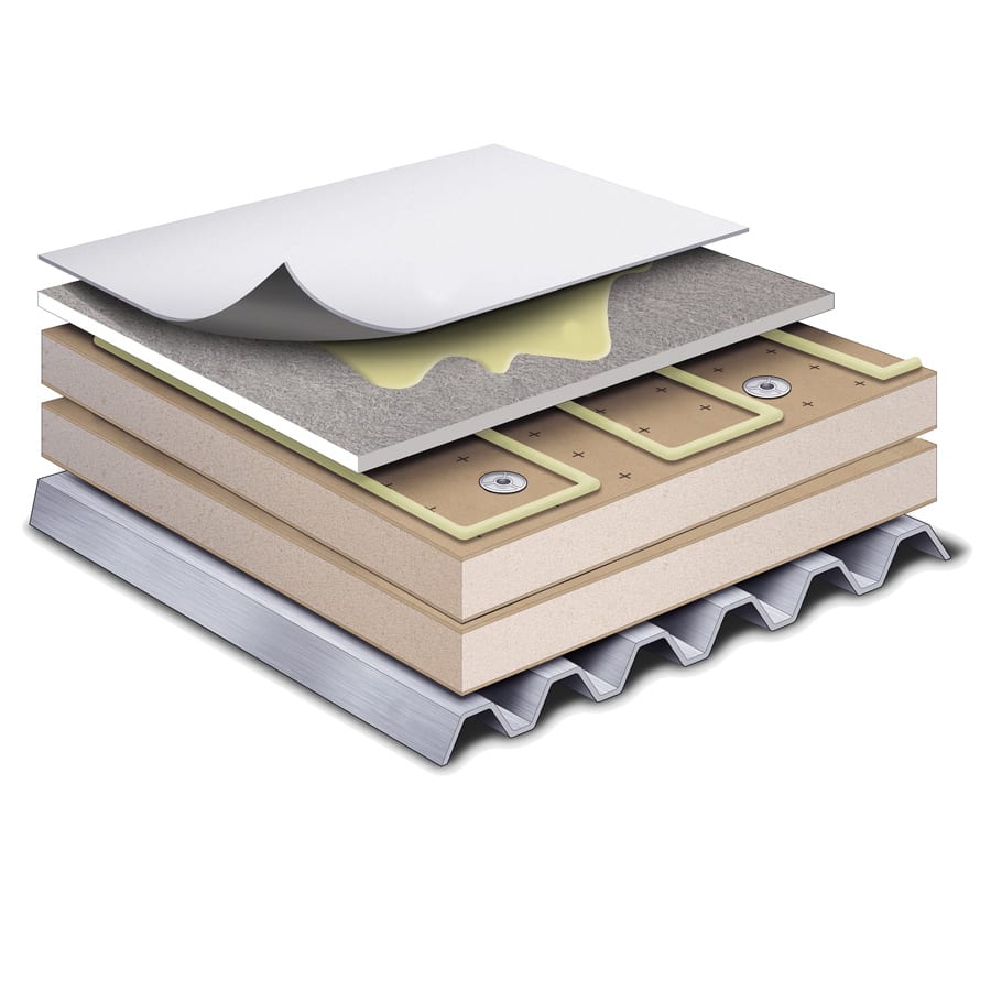 Glass Mat Roof Board system cross section