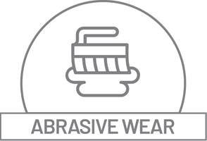 abrasive wear icon featuring a scrub brush