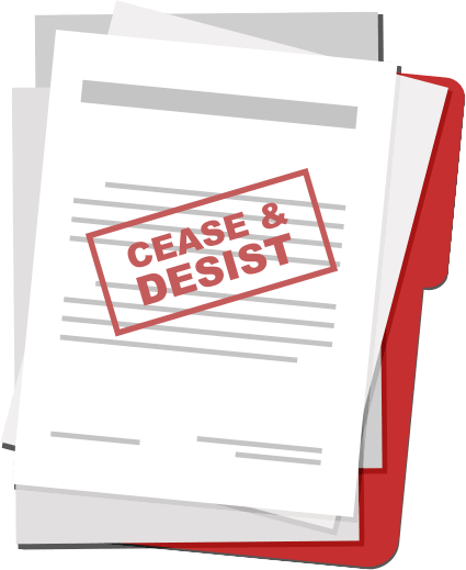 graphic of a cease and desist document