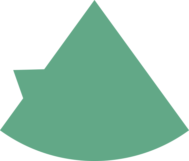 A light green pie chart shape