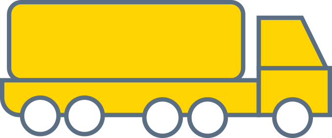 icon of a yellow semi truck