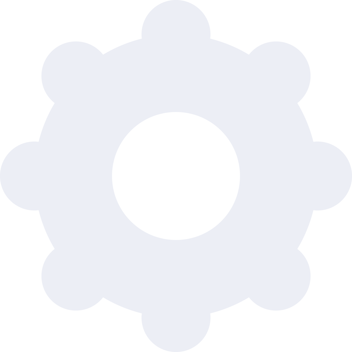 light blue gear shape