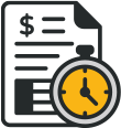 icon of a clock over an invoice