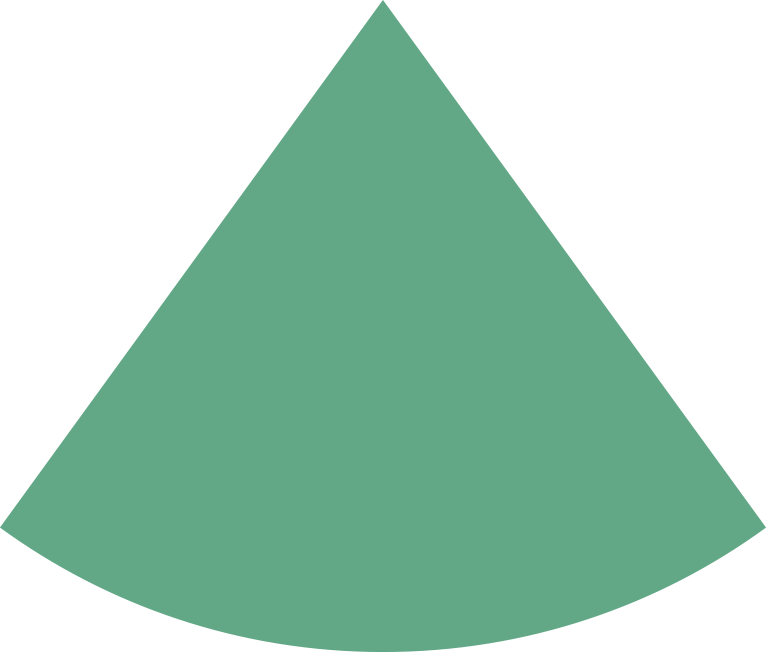 A light green pie chart shape