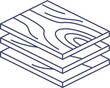 Stacked wood panels with grain.