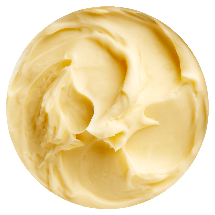 overhead circular crop of a cup of butter