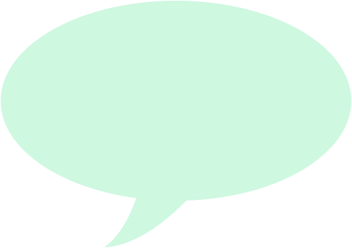 Light green speech bubble.