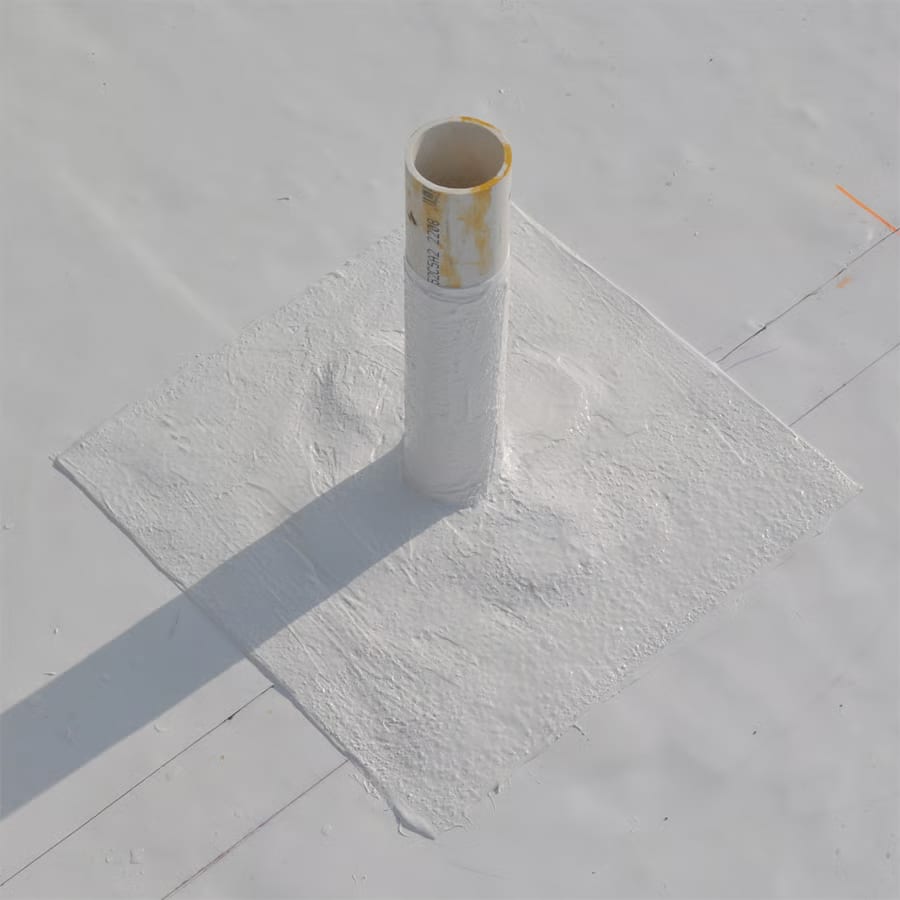 Closeup of a flashing application.