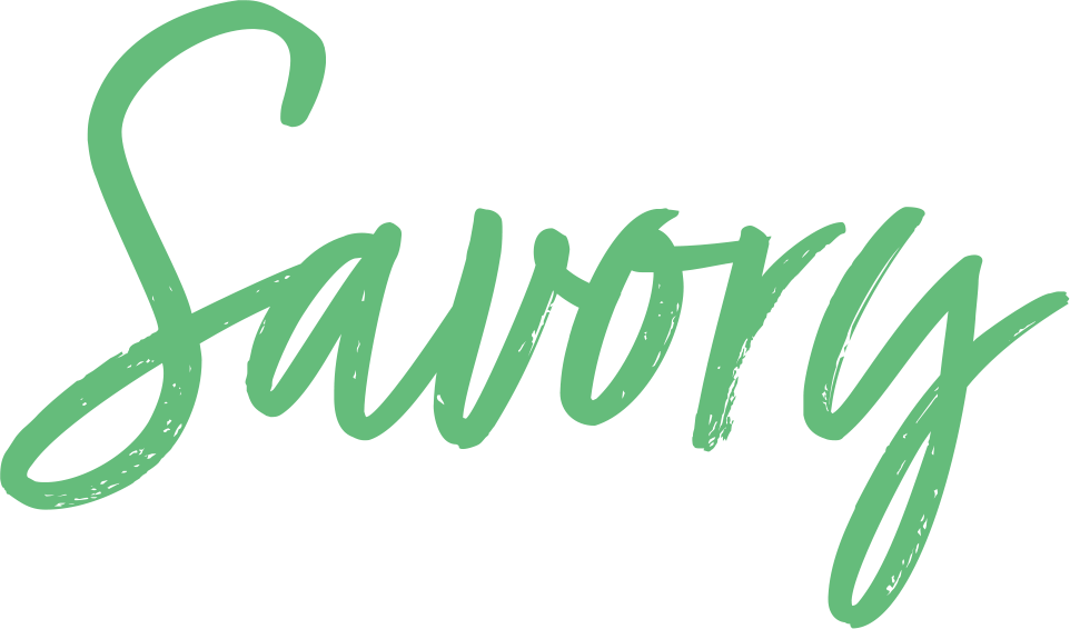 brush script of the word Savory