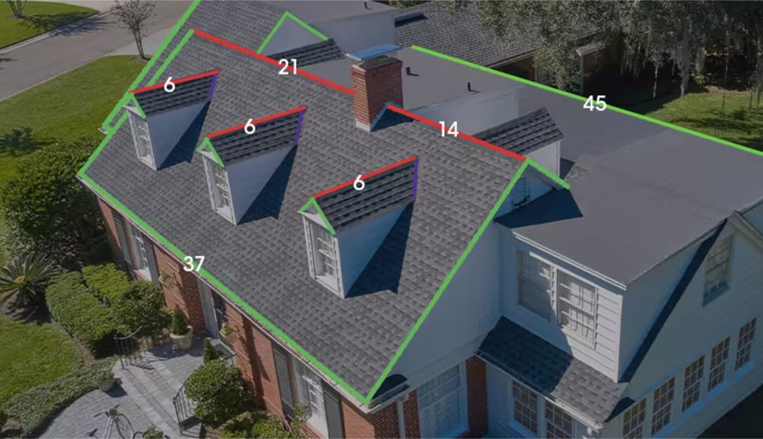 Overhead shot of a residential roof