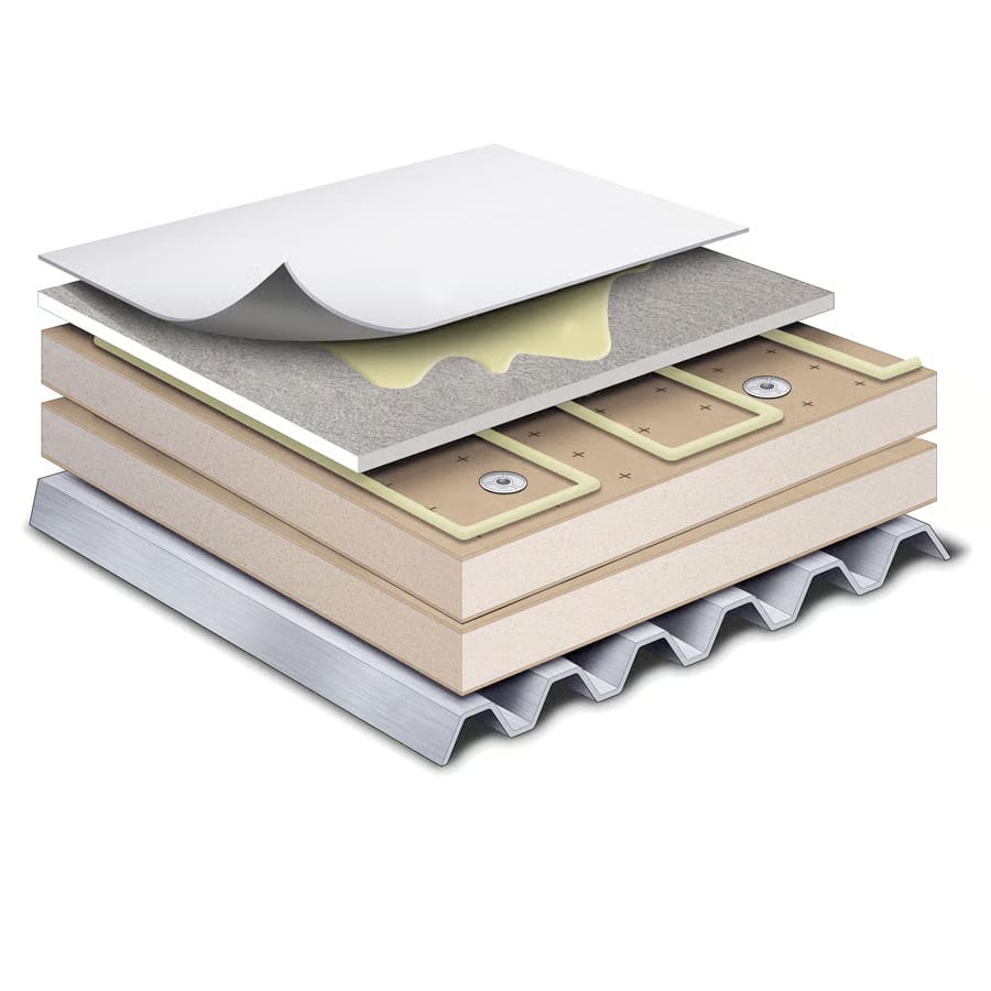 Glass Mat Roof Board system cross section.