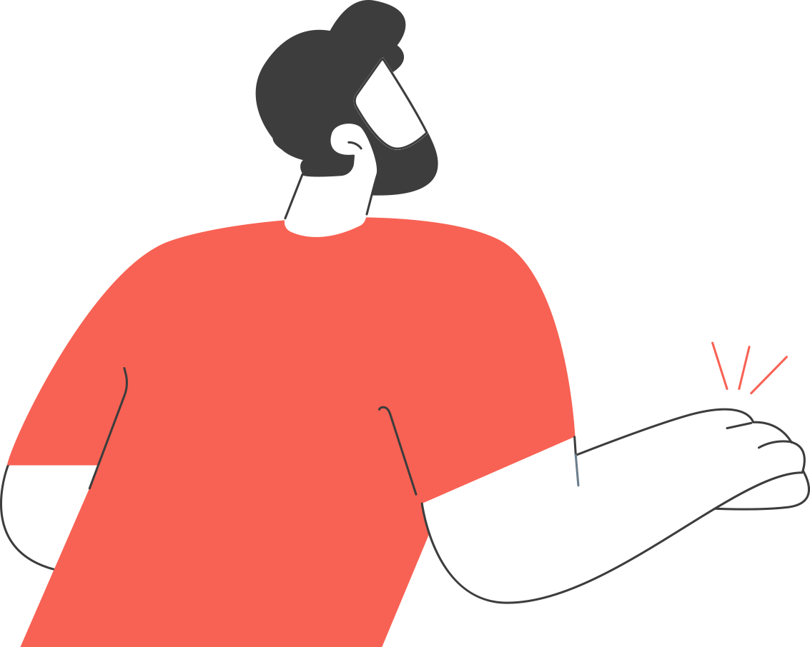 view from behind a man using a computer mouse