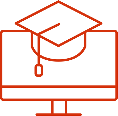 E-learning monitor icon.