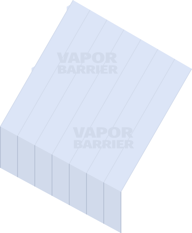 Roof vapor barrier isolated from an illustration.