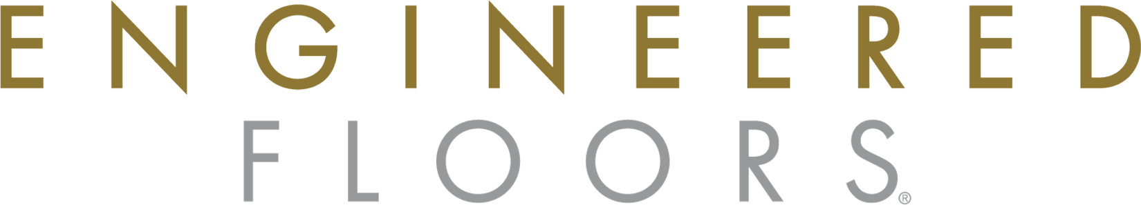 Engineered Floors logo in gold and grey