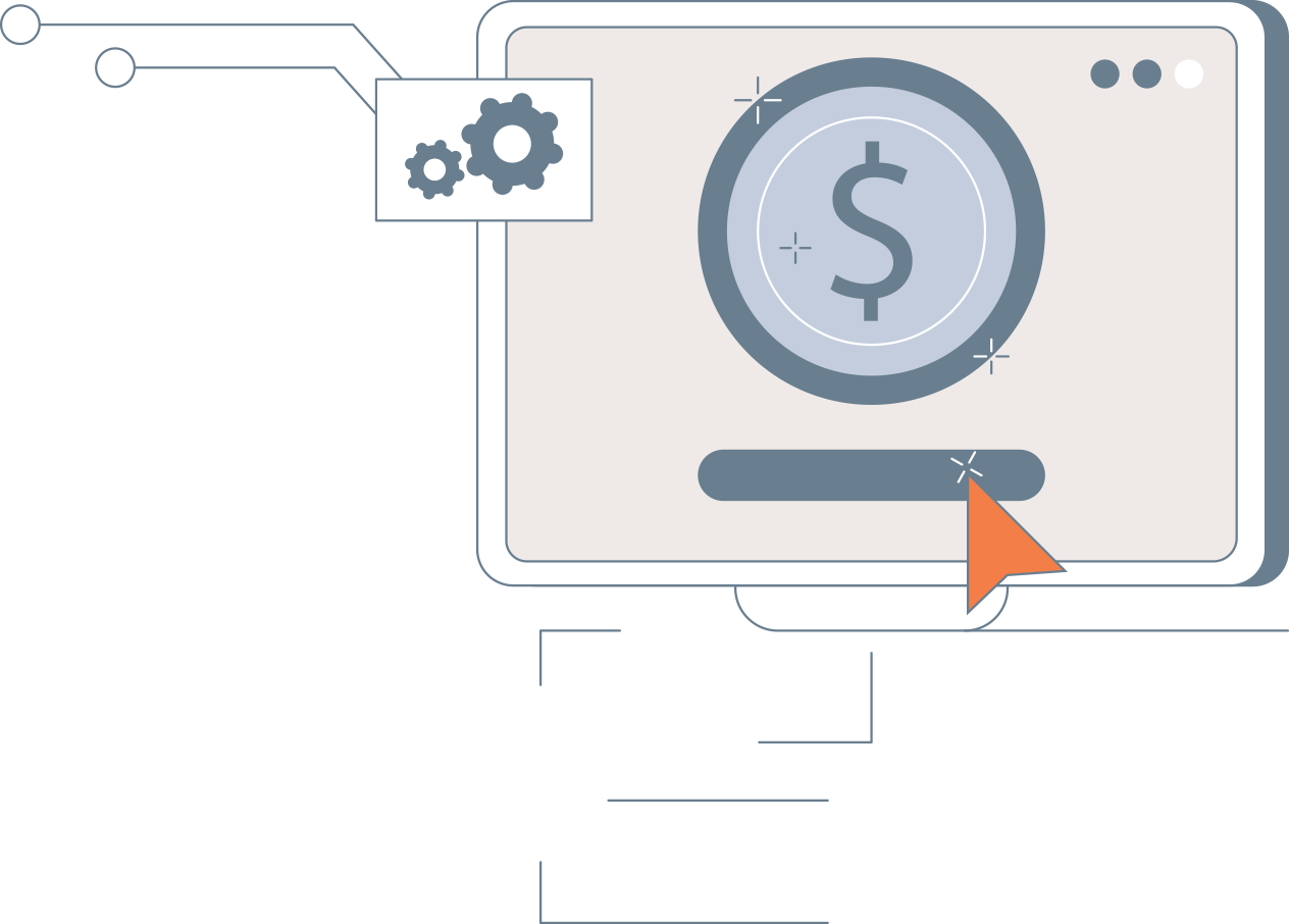 graphic of a website showing pricing symbols
