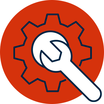 Wrench and gear icon.